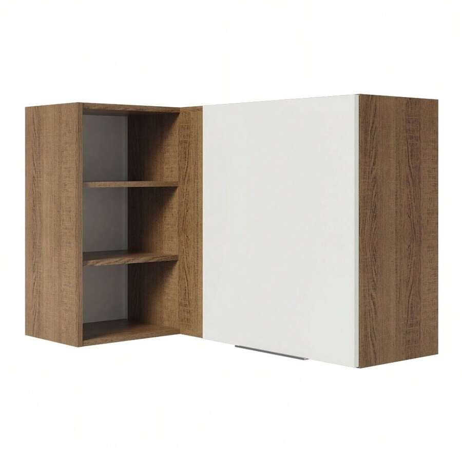 Gabinete Aéreo Esquinero Madesa Stella de 1 Puerta MB - Blanco - Ver 1
