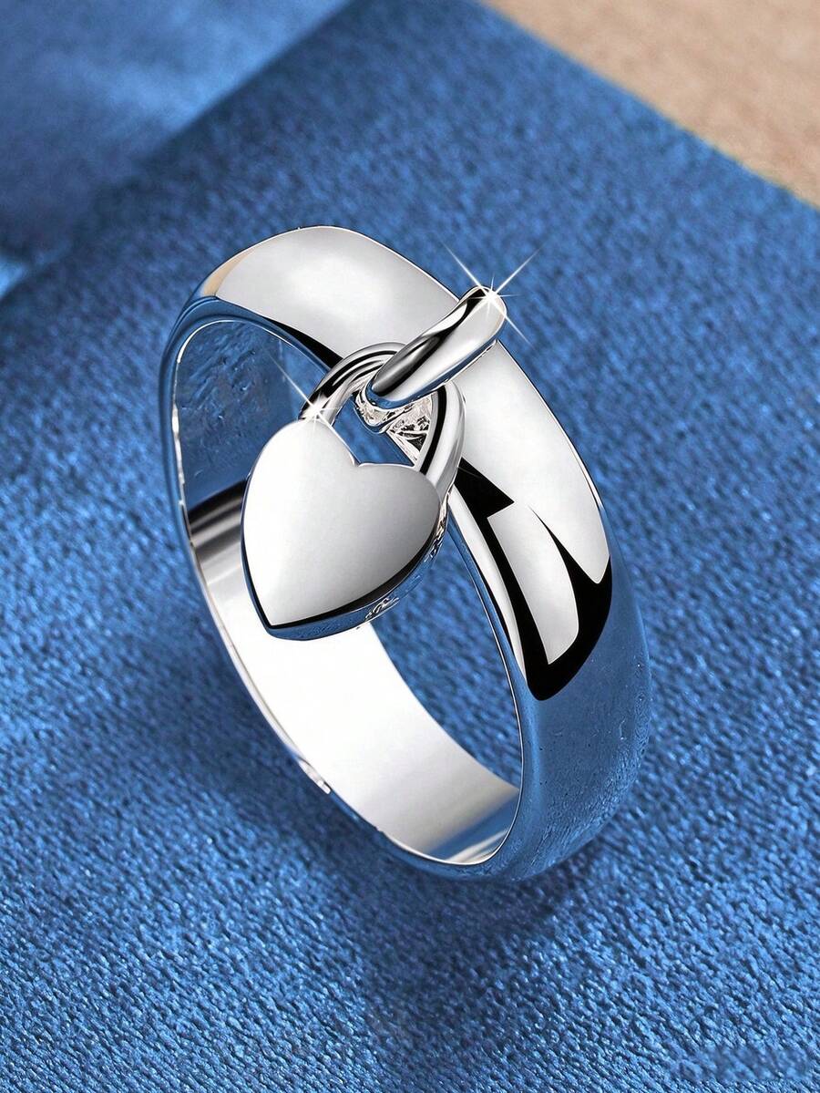 1 món phụ kiện thời trang sáng tạo phong cách tối giản cổ điển, thiết kế mặt dây chuyền hình trái tim, phù hợp cho nữ, lý tưởng để đeo hàng ngày và đi du lịch, quà tặng hoàn hảo - Bạc - Xem 1