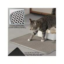 1PC Cat Litter Mat Double Layer Waterproof Collection Pad Double Layer Honeycomb Design - Grey - View 9