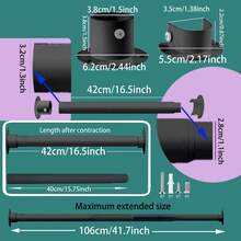 1pc Closet Rod, Multi-Functional Telescopic Rod, Suitable For Wardrobe, Curtain, Bathroom, Laundry Room - A - View 12