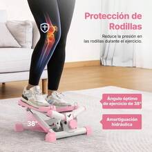 Escaladora Vertical Fitness Tipo Stepper Con Pantalla LCD, Máquina De Ejercicio Para Entrenamiento De Cuerpo Completo, Capacidad Máxima 150 Kg, Equipo De Cardio Y Gimnasio En Casa - Blanco - Ver 5