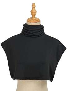 1pc Women's Solid Color Pleated High Neck Faux Collar, Elastic Soft Mock Turtleneck Top, Adjustable Elastic Band Warm Faux Collar, Suitable For Autumn/Winter - Multicolor - View 19