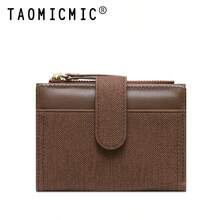 Women's Clutch Wallet, Patchwork PU Small Bifold Wallet, Snap Closure, 6 Card Slots Photo Compartment Zipper Coin Purse, Portable Women's Wallet - Multicolor - View 11