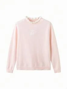 Balabala Girls Winter Knit Sweater Tween Girl Pullover For Tween Girl And Pre-Teens Warm Long Sleeve Knitwear - Pink - View 4