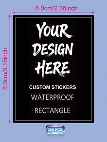 1/32/72/104/300/500pcs Custom Printed White/Holographic/Silver Rectangular Labels, Suitable For Bottles, Personalized Waterproof Rectangular Stickers, Custom Printed Rectangular Labels, Suitable For Candles, Jars, Packaging Seals, Product Labels, Corporate Logos - Multicolor - View 194