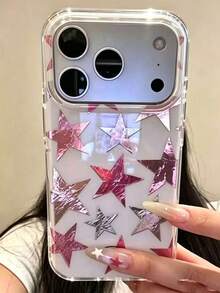 Y2K可愛星星糖果色極光果凍軟手機殼，適用於 18 17 Pro Max、17 Pro、17、16 Pro Max、16 Pro、16、15 Pro Max、15 Pro、15、14 Pro Max、14 Pro、14、13 Pro Max、13 Pro、13、12 Pro Max、12 Pro、11及其他機型，亮面軟殼禮物 - 彩色 - 查看 2
