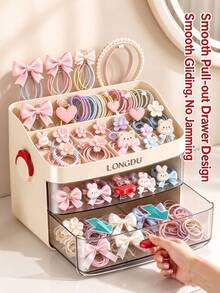 Double-Layer Hair Accessory Storage Box, With An Open Top For Keeping Items, Partitioned Sections Make It Easy To Store And Grab Your Accessories. - Multicolor - View 3