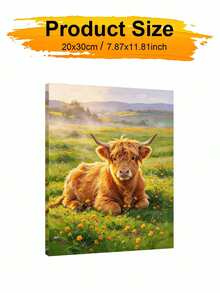 Highland Cattle Rain Paint By Numbers Kit For Adults Frameless Acrylic Canvas Art, DIY Home Decor, Great Gift Idea For Birthdays, Holidays Gifts. - Sets - View 9