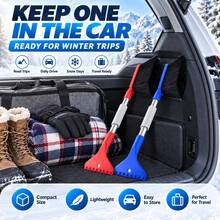 1pc 2-In-1 Car Snow Brush And Ice Scraper, 62cm Detachable Long Handle Snow Removal Tool With Dense Bristles And Foam Grip, Suitable For Car, SUV And Truck Windshield Defrosting And Snow Removal, Red/Blue Winter Car Accessory, Perfect Christmas And New Year Gift For Female Drivers - Multi-color - View 7