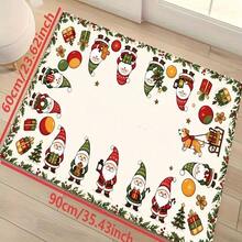 1pc New Christmas Best Seller - Daily Decor - Holiday Decor - Christmas - Santa Claus & Cute Puppy Gift Mat, Suitable For Living Room, Bedroom, Indoor - Machine Washable - Flannel Material, Soft Texture, Skin-Friendly, No Pilling, Easy Care, Odorless - Perfect For Home Decor, Room Decor, Living Room Rug, Bedroom Rug, Bathroom Rug, Kitchen Rug, Area Rug, Hotel Decor - Area Rug, All Season - Multicolor - View 5