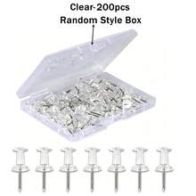 50/100/200Pcs Clear Push Pins Sharp Steel Pins Easy To Insert And Remove Thumb Tacks For Wall Push Pins For Bulletin Board - A - View 11