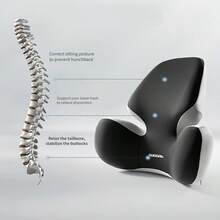 1pc Ergonomic Lumbar Support Cushion, Multi-Use Back Pillow For Home Sofa, Study Computer Chair, Car Seat, Long-Sitting Support Backrest Pad, All-Season Portable Cushion For Leisure, Study And Office - Ergonomic Lumbar Support Cushion - View 4