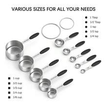 10-Piece Stainless Steel Measuring Cup And Spoon Set, Suitable For Precise Measurement Of Dry And Liquid Ingredients, Baking Tool Set Measuring Cups Kitchen Gadgets - Black - View 4