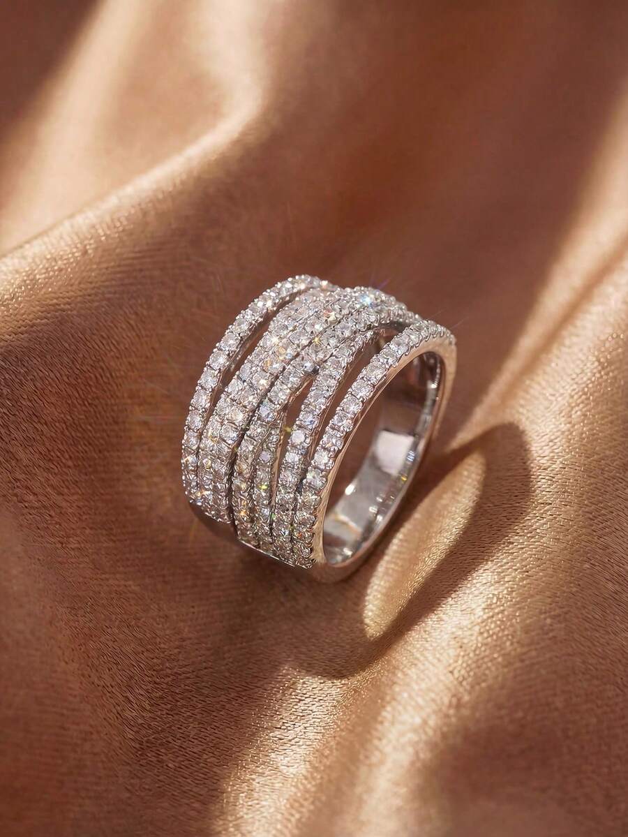 1pc Vintage Multi-Layer Cross Ring, Elegant Women's Jewelry Gift, Suitable For Valentine's Day