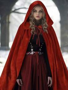 Witch Cloak, Velvet Cloak (With Hat), Suitable For Vampire Role-Playing Accessories, Unisex, Suitable For Masquerade Parties And Halloween Events - Multicolor - View 14