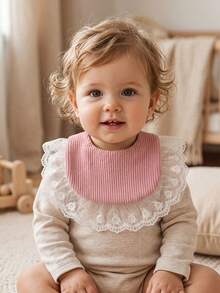 6pcs Girls Candy Color Cute Lace Trim Baby Bibs, Soft Skin-Friendly Baby Drool Bibs, Suitable For Daily Use In All Seasons - Multicolor - View 7