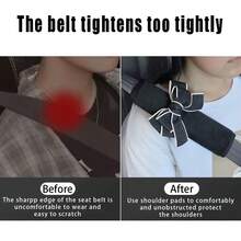 2/1pc Car Headrest Neck Pillow Bow Car Headrest Neck Protection Car Seat Neck Pillow Suitable For Long-Distance Driving - A - View 9