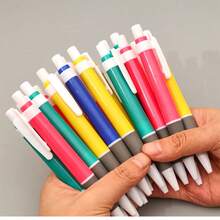 10PCS Colorful Retractable Plastic Ballpoint Pens - Minimalist Bullet Head Design 0.7mm Ballpoint Pens - Office Supplies Stationery - Student Stationery - A - View 4
