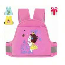 Anti-Fall And Anti-Theft Harness With Reflective Strips - Pink - View 10