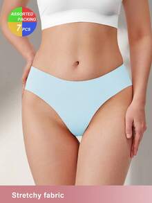 MEIYATING 7pcs Random Assortment Women's Low Waist Triangle Panties, Comfortable Fit, Soft And Snug - Multicolor - View 7