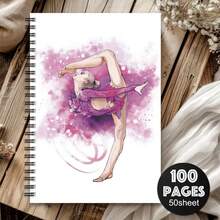 1pc [2D] Flat Spiral Notebooks A5 Spiral Bound Lined Notebook Fashion Dance Element Cover Back-To-School Classroom Memo Pad Gift Stationery Dance Practice Check-In Homework Record Suitable For Back-To-School Season, Student Notebooks - 1 Pack (50 Sheets, 100 Pages) - View 9