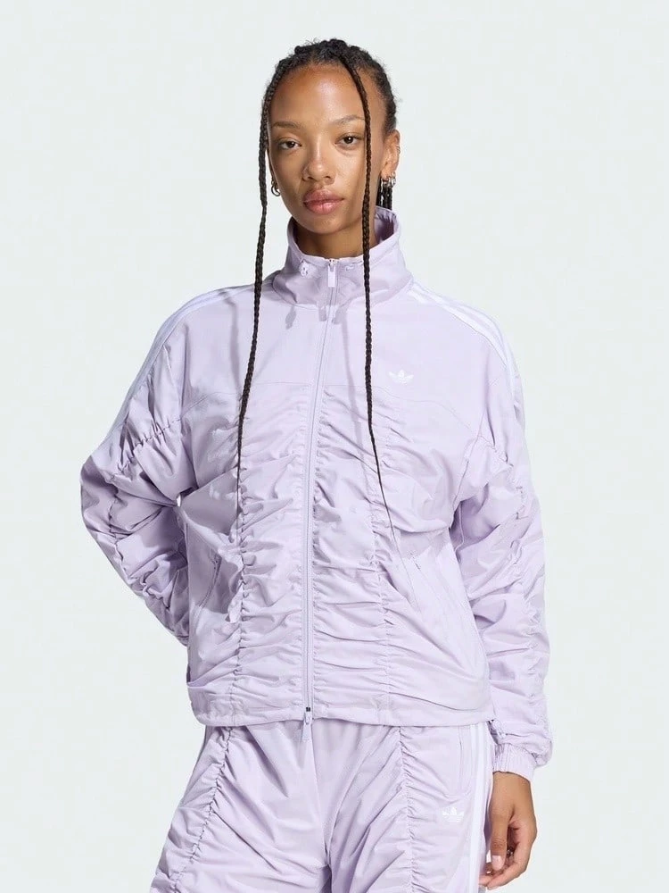 Adidas Originals Women's SPORTY TJ Woven Collarless Jacket LH1933 - Mauve Purple - View 1