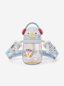 Balabala Children's Training Cup Cute Penguin Water Cup Portable Straw Drinking Cup Suitable For Toddlers - Ice Blue - View 1