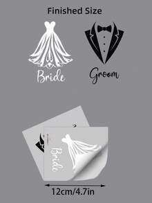 2/4 Pcs Wedding Glass Stickers, Personalized Wedding Decoration Stickers, Gift Box Stickers, For Decorating Wedding Favors And Wine Glasses - Multi-color - View 8