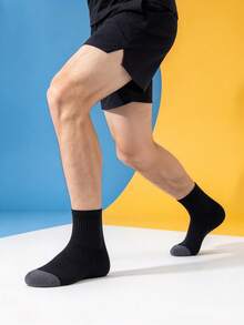 1/5/10/20 Pairs Men's Diagonal Striped Mid-Calf Socks, Minimalist Mesh Summer Sports Socks, Outdoor Fitness Running Socks - Multicolor - View 5