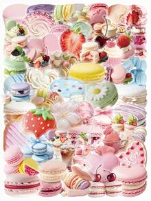 55 Pcs Waterproof PET Macaron Stickers Pack, Sweet Dessert Pastry ...