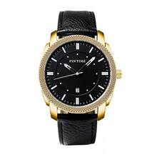 Fashionable Personalized Large Dial Mixed Scale Men's Watch PU Leather Strap Quartz Movement - one-size - View 13