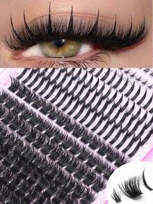 232PCSDIY Eyelash Cluster, A Combination Of Upper Eyelashes, Lower Eyelashes, And Spikes, Suitable For Various Makeup Styles, High Cost Performance, Suitable For Beginners, Suitable For Daily, Party, And Other Occasions, Eyelashes, False Eyelashes - D - View 1