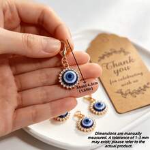 1/10 Sets Blue Evil Eye Rhinestone Keychain - Set Includes (10 Keychains + 10 Organza Bags + 10 Kraft Cards) - Symbolic Gift, Protection And Good Luck - Fashion Accessory, Suitable For Car Keys/Bag Charms, Ideal Holiday Gift Accessory, Father's Day Exclusive Gift, Graduation Season Best Friend Farewell Gift, Suitable For Various Occasions, Spring Festival Good Luck Gift - Multicolor - View 4