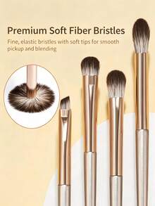 OBOVAY 8pcs Eye Brush Set, Soft Bristles Delicate And Non-Irritating, Eyeshadow, Blending, Nose Contour, Aegyo-Sal, Eyebrow, Eyeliner Brushes All-In-One, Long Handle For Easy Control, Beginners Can Easily Create Clean Eye Makeup, Suitable For Daily Commute And Party Looks - Multicolor - View 5