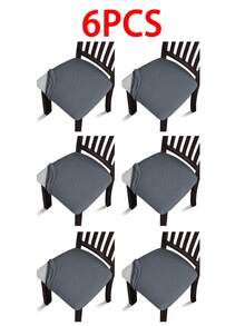 1/4/6pcs Water-Repellent Jacquard Seat Covers Removable Washable Padded Chair Seat Protectors For Kitchen, Office - one-size - View 14
