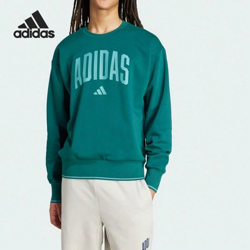 Adidas/Adidas Official Authentic Men's Classic Pullover Sports Minimalist Casual Sweatshirt JM1733 - Green - View 1