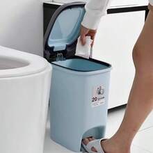 New Foot-Operated Trash Can, Design, With Lid, Suitable For Home Use, Toilet, Kitchen, And Living Room, Large Capacity. - View 2