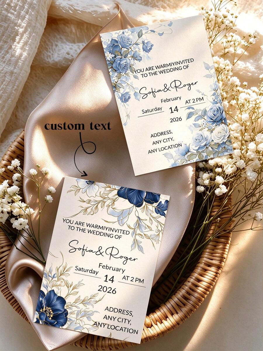 Customized Invitation Cards, Personalized Wedding Invitations, Floral Invitation Cards For Printing, Engagement Party Invitations, Thank You Cards For Wedding, Birthday, Anniversary, Personalized Gifts - Customized Invitation Card - View 1