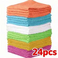 24/12/6pcs Face Towel Set, Soft Absorbent Face Towels, Suitable For Bathroom And Gym, High Absorbency Soft Touch Finger Towels, Reusable Durable Machine Washable Face Towels, Multi-Color, 10x10 Inches - Multicolor - View 11