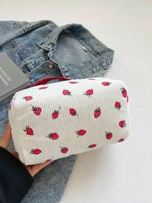 Fresh Strawberry Pattern Mini Handbag, Casual And Minimalist Design, Perfect For Daily Outings, Travel, Shopping And Various Occasions, Easily Store Your Essentials, A Versatile Fashion Item Suitable For Various Styles And Occasions, Also Great As A Gift For Friends - Multicolor - View 3