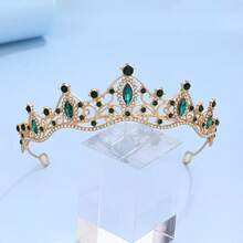 1pc Elegant Zinc Alloy Bridal Crown, Suitable For Wedding, Birthday Party, Graduation Ball, Performance Occasions, Versatile Headpiece With Crystal Embellishments - 058 Crown - View 2