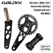 GOLDIX 山地車曲柄組 24mm 主軸 104BCD 170mm 中空一體式單車曲柄 - 黑色 - 查看 8