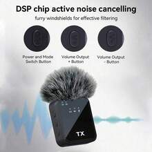 Professional Wireless Lavalier Microphone Multi-Port Options Professional Intelligent Noise Reduction Compatible With Smartphones Plug And Play Suitable For Video Recording Teaching Interview Podcast Etc. - View 5