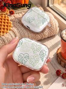 Kingsung Line Leaf Pattern Headphone Case Transparent And Soft TPU Wireless Headphone Case Compatible With AirPods 3/4/Pro/Pro2/Pro3, Transparent Design, Tight, INS Sweet, Bohemian Style, American Retro Style, Suitable For Sisters, Girlfriends, Classmates, Colleagues, Mothers, Is The Ideal Choice - Multicolor - View 3