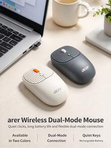 Acer Mouse Nirkabel Dual Mode, Bluetooth 5.3 & 2.4G, Klik Senyap di Seluruh Area, Mouse Ergonomis Isi Ulang Type-C untuk Laptop, Desktop, Tablet, Kantor OMR230 - View 9