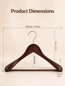 Wide Shoulder Wooden Hanger With 360° Rotating Metal Hook, Suitable For Organizing And Storing Suits, Shirts, Dresses, Coats, Creating A Comfortable, Tidy And Cozy Home Atmosphere, Ideal For Autumn/Winter Storage - Multicolor - View 12
