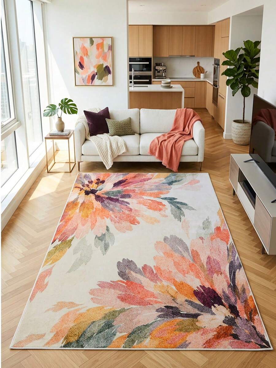 Decomia -Digitally Printed Living Room Rug, Kitchen Rug, Runner - Bronze - View 1