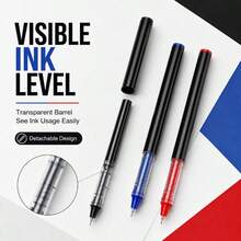 Direct Liquid Large Capacity Neutral Pen 0.5mm Full Needle Tube Neutral Pen, Black Red Blue Three Colors Optional, Quick-Dry Ink Smooth Writing, Even Ink Flow Without Splatter Or Leakage, Large Capacity Long-Lasting, For Problem Solving, Note Taking, Office Signing, Minimalist Pen Body, Essential Writing Stationery For Daily Learning And Office - Rectangle - View 4