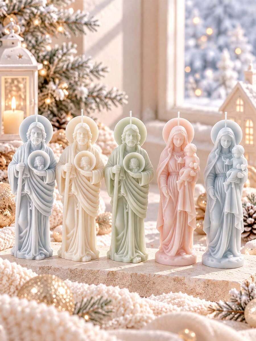3D Jesus And Mary Silicone Mold With Religious Figure Design - Suitable For Resin Casting, Candle Making And Clay Crafts, DIY Wax Art, Resin Crafts And Holiday Decorations - Mannequin Mold - View 1