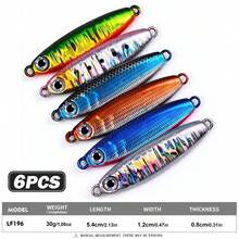 PRO BEROS PROBEROS 5 قطع طعم معدني 80 جرام للرمي البطيء، طعم جيج 3D بعيون للسقوط البطيء، طعم معدني لصيد الأسماك في المياه المالحة والعميقة - 6 قطع - مشاهدة 10